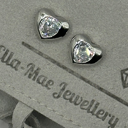 Heart Stone Stud Earrings