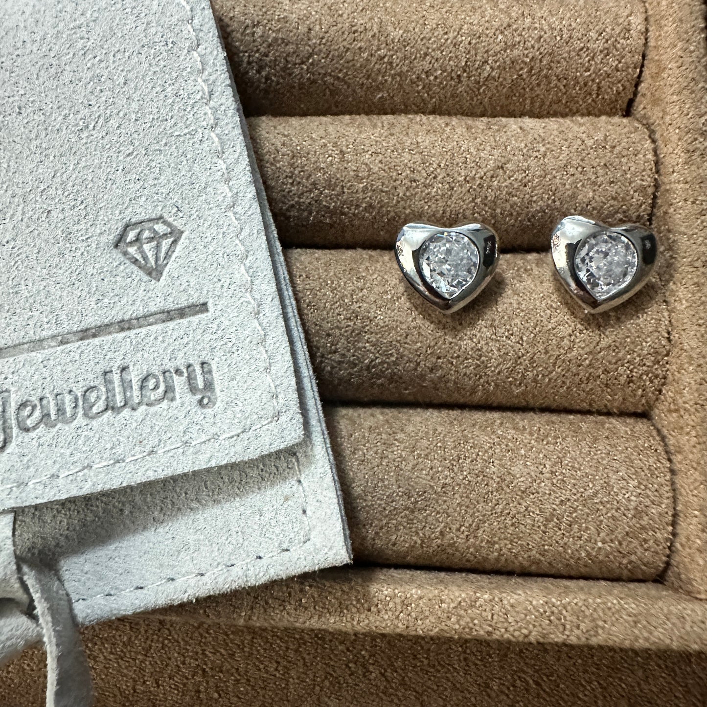 Heart Stone Stud Earrings