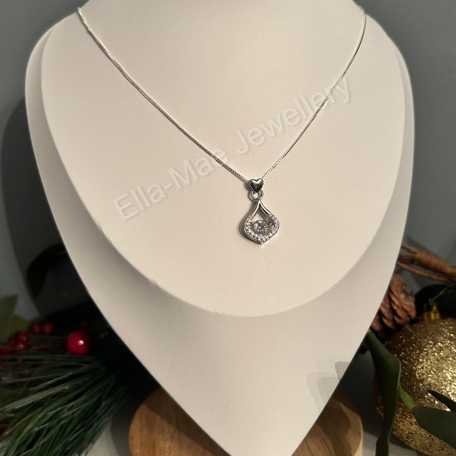 Crystal Heart Water Drop Pendant 