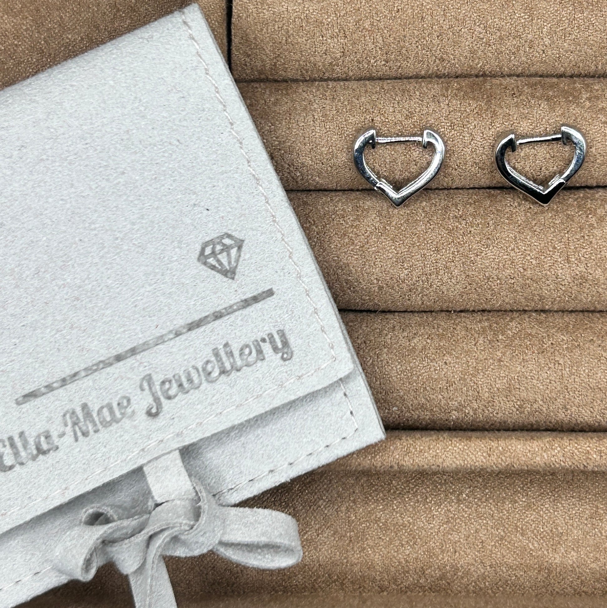 hinged heart silver earrings