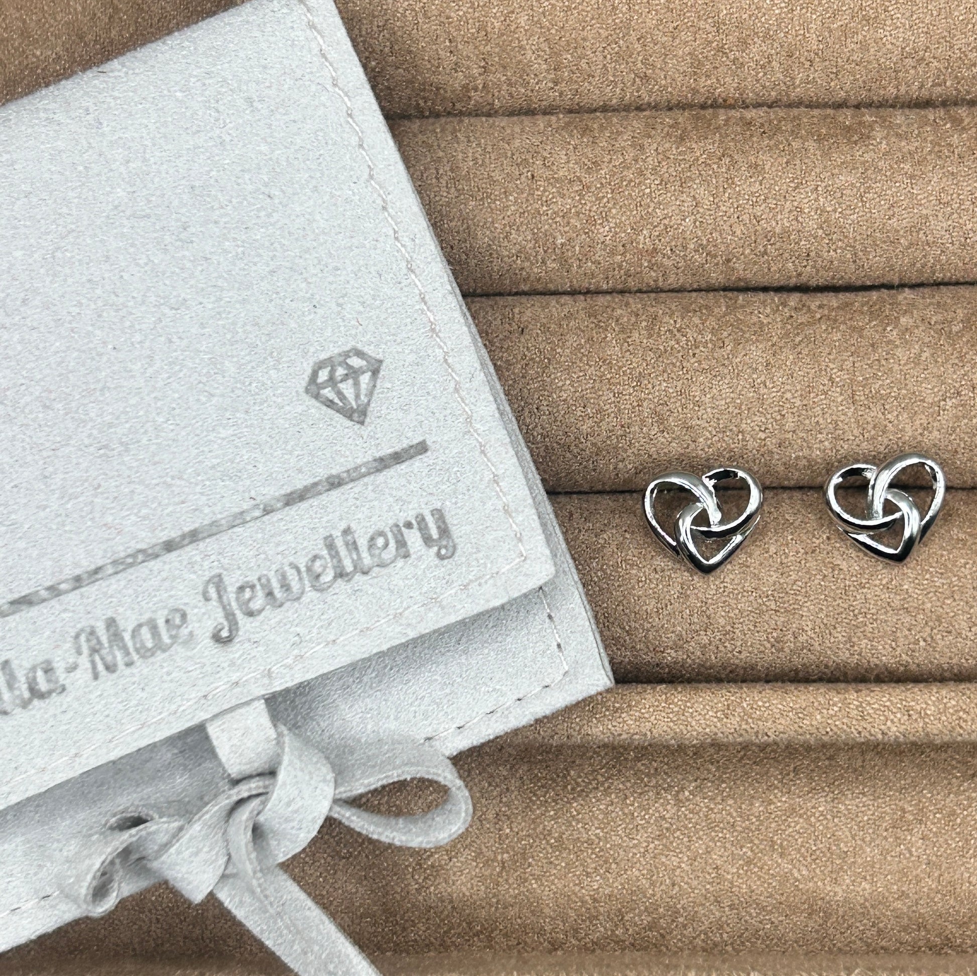 Knotted Heart Silver Studs