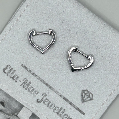 silver hinged heart stem earrings