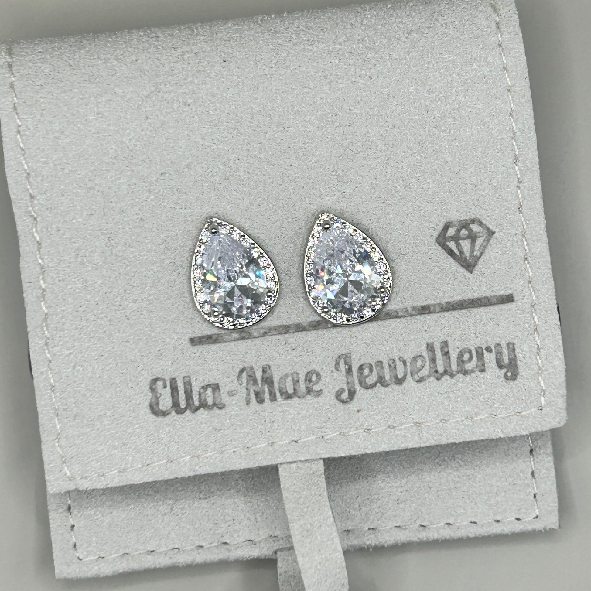 Teardrop Sparkle Halo stud earrings