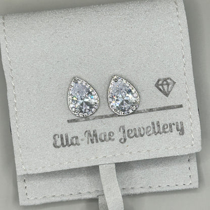 Teardrop Sparkle Halo stud earrings